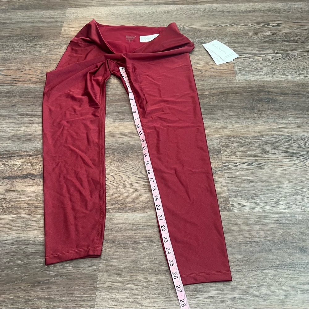 NWT Athleta Elation Shine Tight Leggings XL Red High Rise Athletic Yoga Pants - Picture 8 of 9
